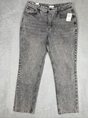 Good American Jeans Womens 15 34x31 Black Gray Loose Fit Straight Leg GNISN999BT